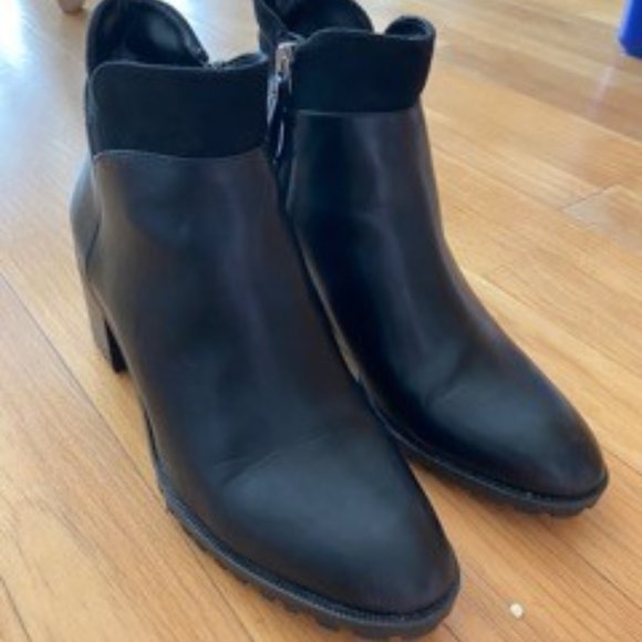 Booties, Zara Shoes, Combat Boot, Rain, Leather - Picture 1 of 2